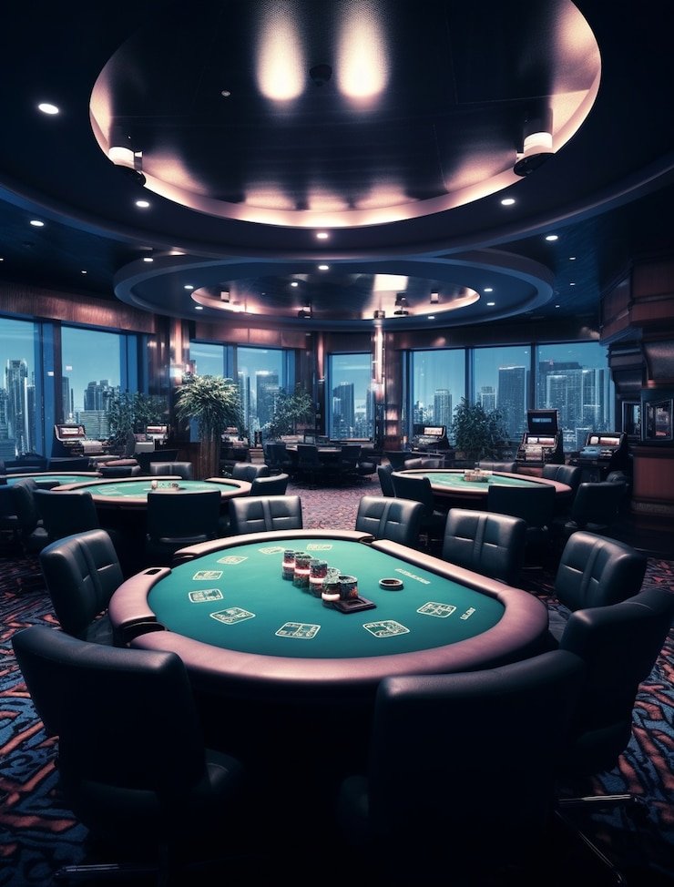 Dealer profesional di studio live dreamlike menyajikan permainan kartu langsung